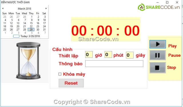 cài đặt giờ đồng hồ,ứng dụng hẹn giờ,đếm ngược thời gian,code đếm ngược,đồng hồ đếm ngược