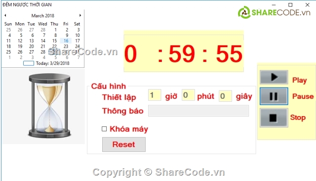 cài đặt giờ đồng hồ,ứng dụng hẹn giờ,đếm ngược thời gian,code đếm ngược,đồng hồ đếm ngược