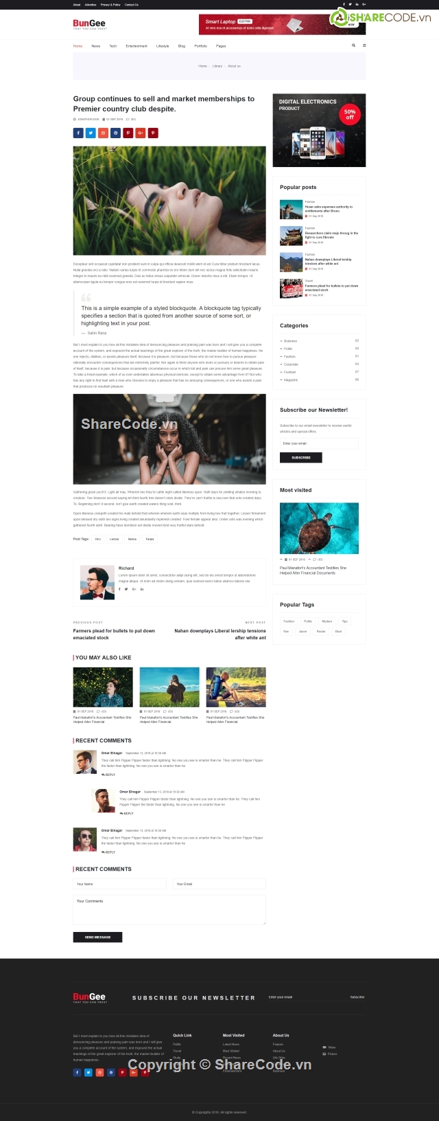 Template,Template Blog,Responsive Template,BunGee – Blog,HTML5 Template