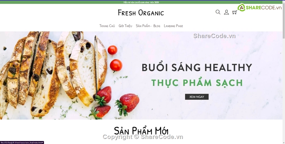 Template Fresh Organic,template bán thực phẩm sạch,template bán thực phẩm