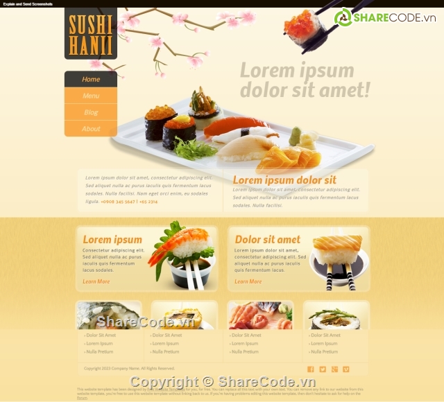 website bán hàng,Template HTML,Template bán sushi,Template web bán đồ ăn