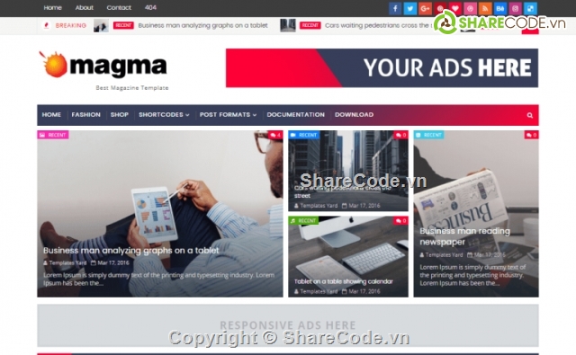 tin tức,công nghệ,tạp trí,Magma Magazine,Template là mẫu blogger,tin tức công nghệ