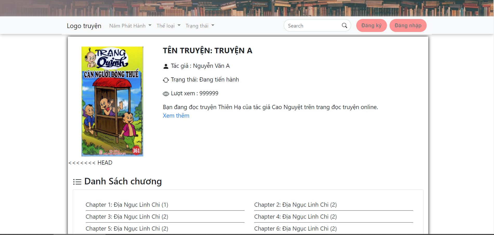 Template web đọc truyện,template truyện,web truyện tranh template,Template đọc truyện