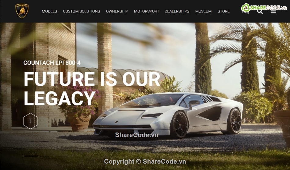 Template web giới thiệu xe lamborghini