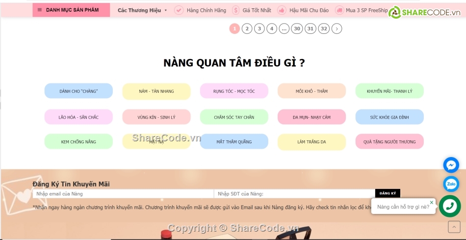 Template bán mỹ phẩm,website bán mỹ phẩm,mỹ phẩm và nước hoa,code bán mỹ phẩm