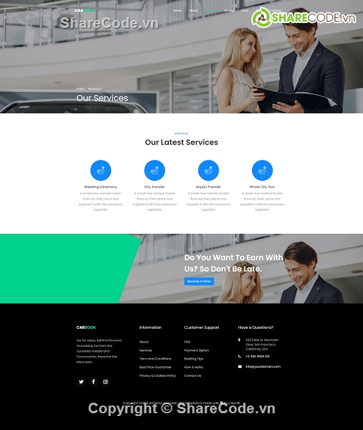 Template website book xe,Template website thuê xe,web thuê xe html