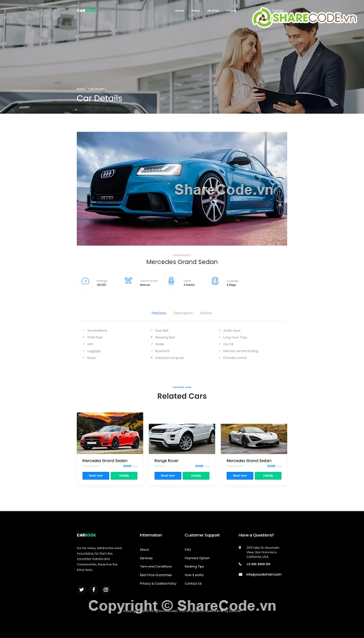 Template website book xe,Template website thuê xe,web thuê xe html