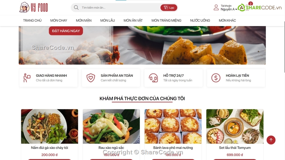 Web đặt đồ ăn,Food Order,HTML Template