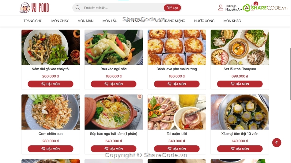 Web đặt đồ ăn,Food Order,HTML Template