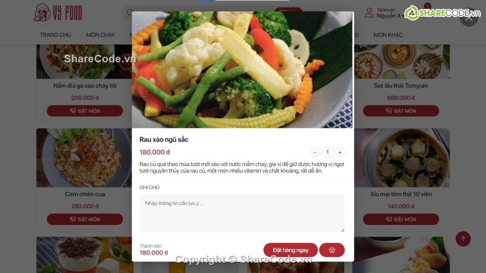 Web đặt đồ ăn,Food Order,HTML Template