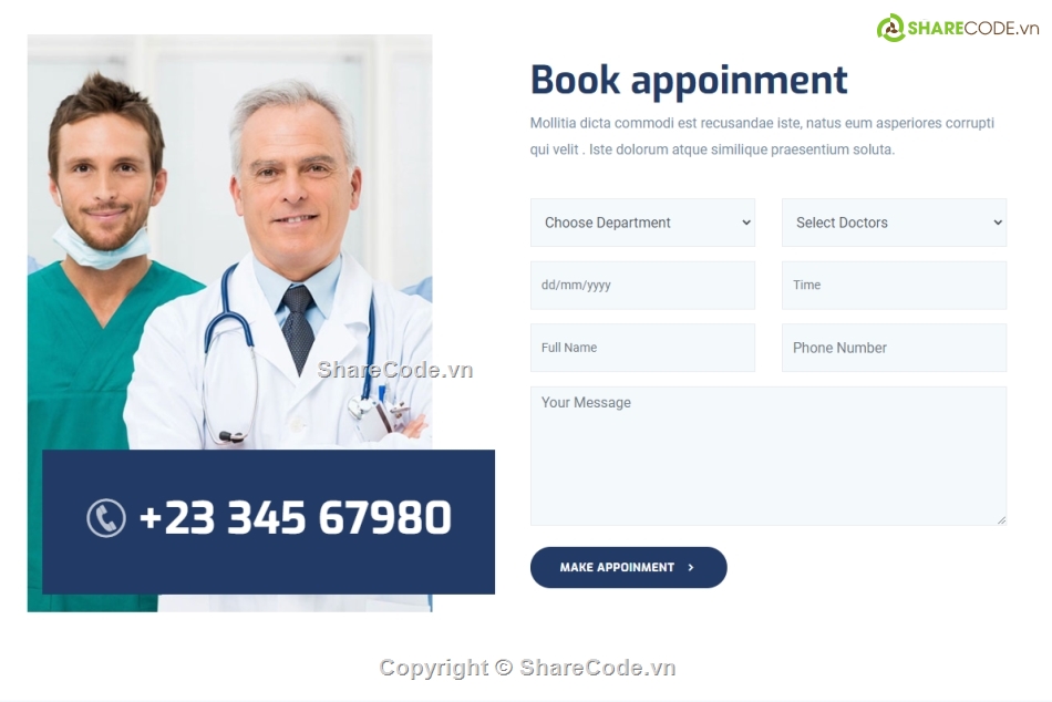 Template website giới thiệu bệnh viện,Template website đặt lịch khám bệnh,Template website bệnh viện,template website khám bệnh