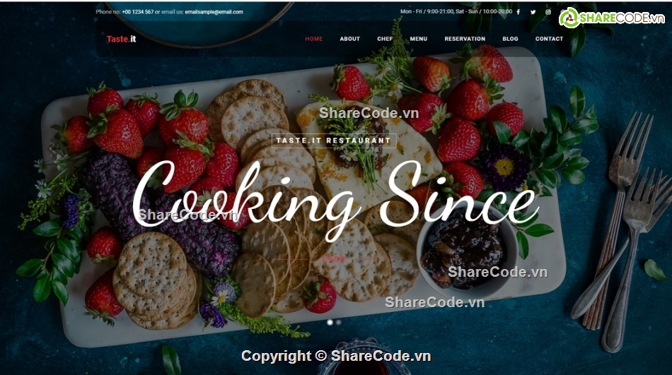 Template web đặt bàn món ăn,Template website nhà hàng,Template giới thiệu món ăn,Template website giới thiệu nhà hàng