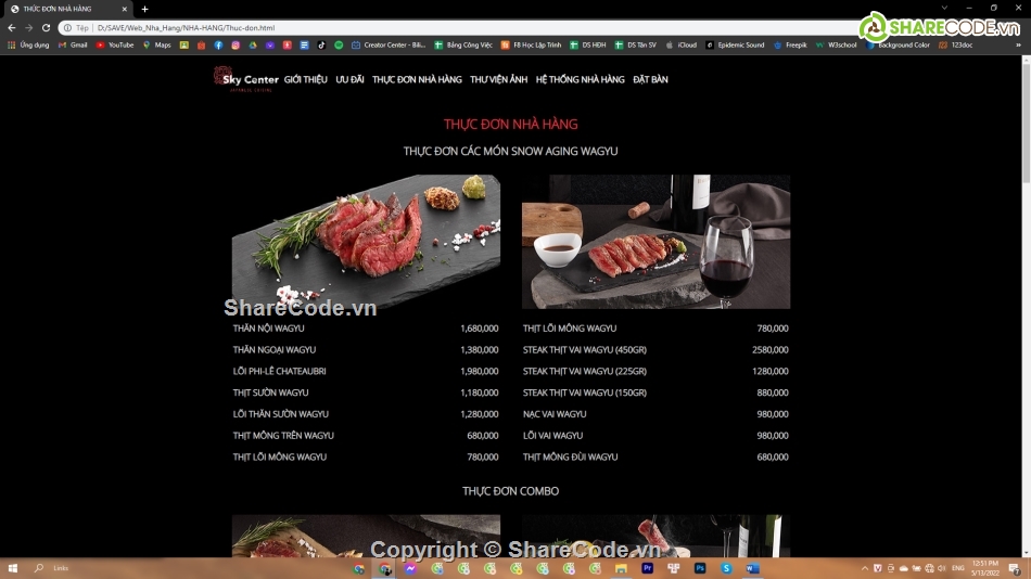 website bán hàng,code html,đồ án web nhà hàng ẩm thực,Website nhà hàng thực phẩm