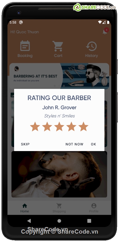 androi,barber,cắt tóc