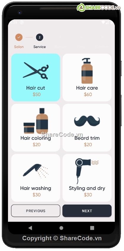 androi,barber,cắt tóc