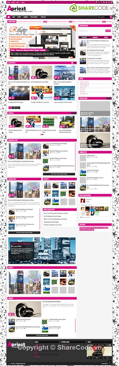 Theme blogger tin tức,Apriezt,teamplate bloger adsence,Tin tức Blogger,theme tin tức