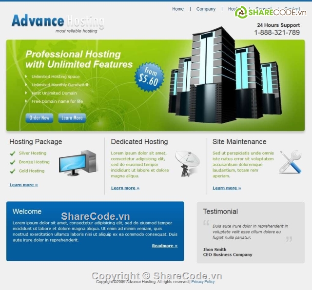 web công ty,Theme html,giao diện  hosting,theme công ty