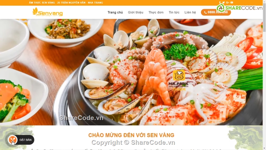 Full code bán hàng,Code website cửa hàng,code web nhà hàng,code nhà hàng,Theme nhà hàng Sen Vàng