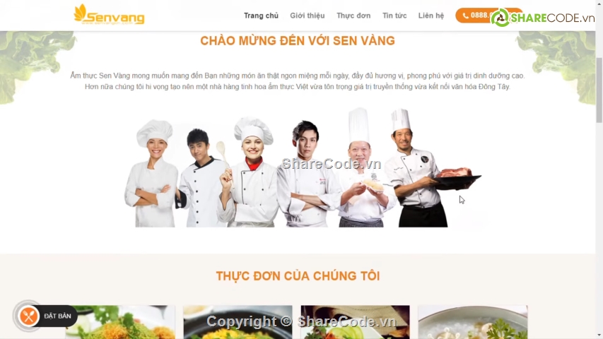 Full code bán hàng,Code website cửa hàng,code web nhà hàng,code nhà hàng,Theme nhà hàng Sen Vàng