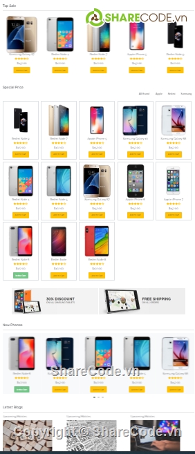 Shop Mobile,website bán điện thoại,web bán di động