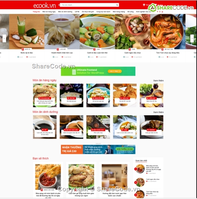 công thức nấu ăn,hướng dẫn nấu ăn,wodpress nấu ăn,Web nấu ăn,Theme wordpress web nấu ăn