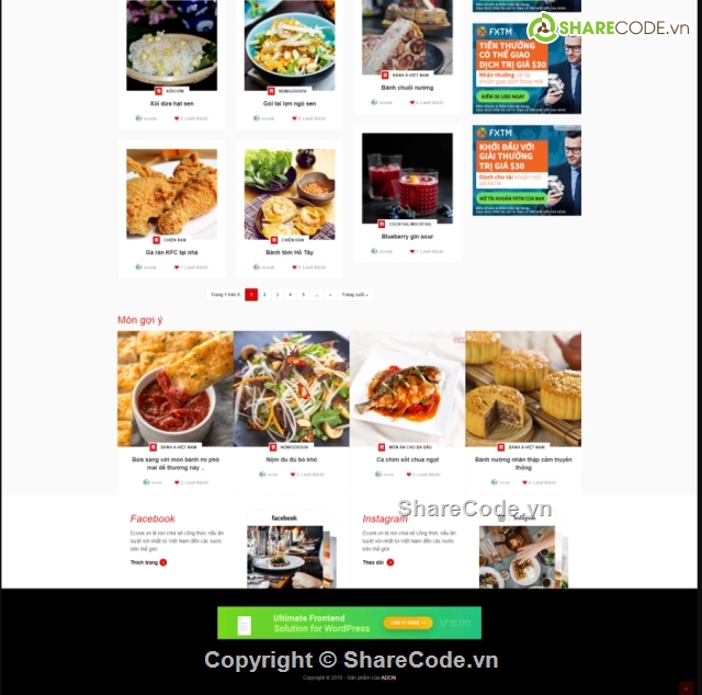 công thức nấu ăn,hướng dẫn nấu ăn,wodpress nấu ăn,Web nấu ăn,Theme wordpress web nấu ăn