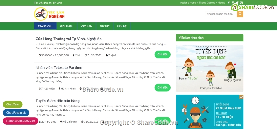 theme việc làm,theme tuyển dụng,wordpress tuyển dụng