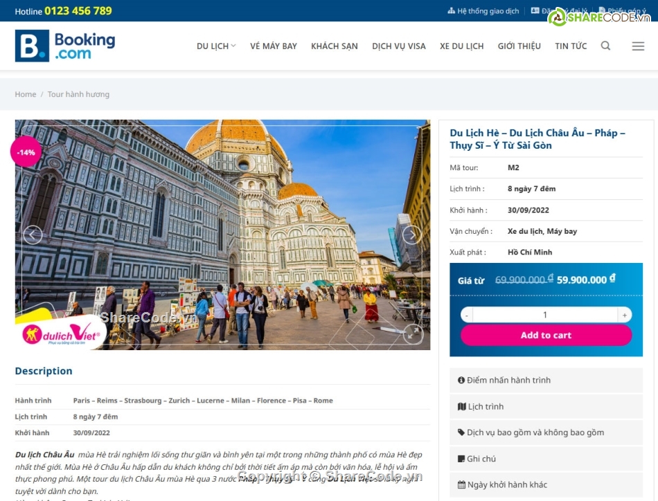 Web Booking Tour Travel,theme wordpress,website du lịch,mã nguồn wordpress travel,sharecode