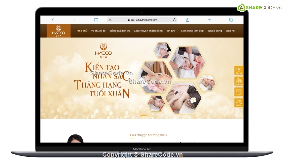 web thẩm mỹ viện,website spa,website wordpress spa,theme wordpress spa,code thẩm mỹ viện,source code spa