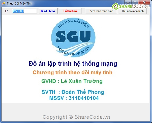 theo dõi máy tính từ xa,lập trinh socket,phần mềm theo dõi màn hình,ứng dụng theo dõi màn hình,mã nguồn teamview