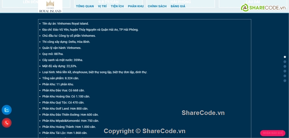 landingpage dự án bất động sản,Vinhomes Royal Island,website bất động sản