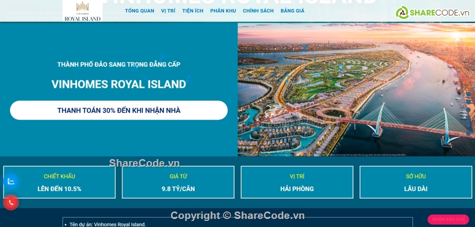 landingpage dự án bất động sản,Vinhomes Royal Island,website bất động sản