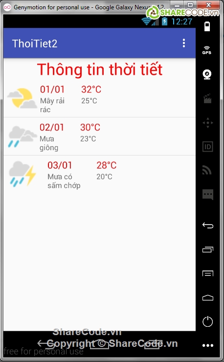 android,Ứng dụng dự báo thời tiết,Dự báo thời tiết,image in android,androi