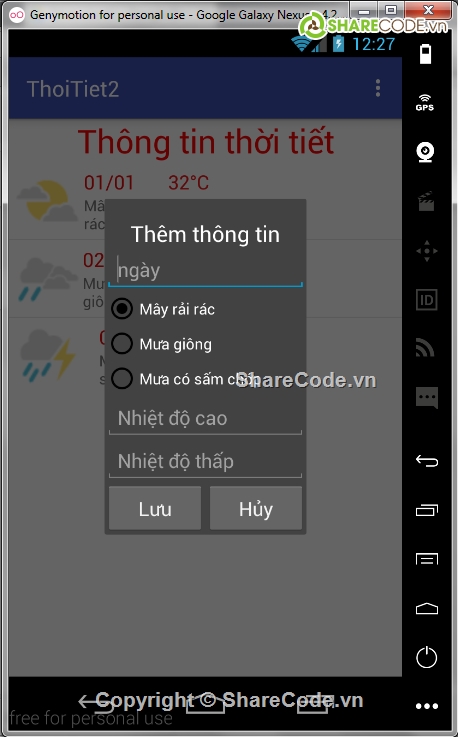 android,Ứng dụng dự báo thời tiết,Dự báo thời tiết,image in android,androi