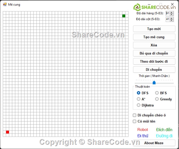 code tìm đường đi mê cung c#,code mê cung c#,code c# + báo cáo,mê cung