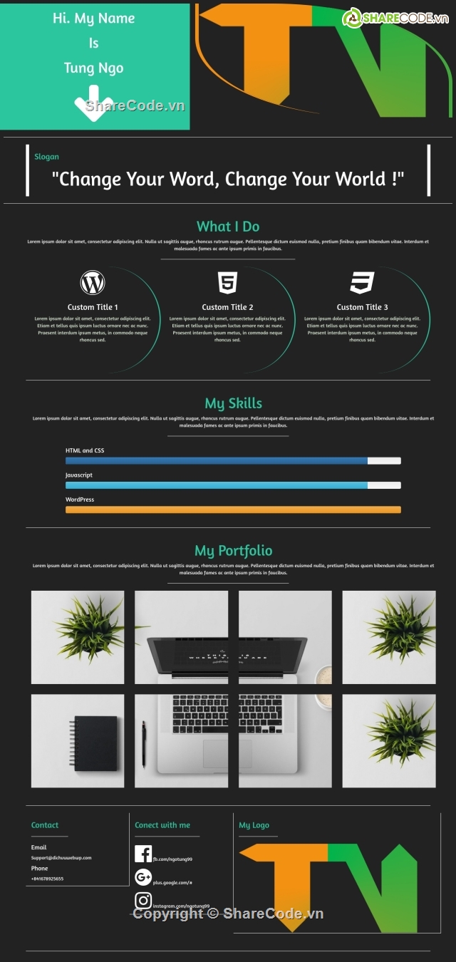 website template for cv & portfolio,website template làm cv,template admin,Website Template