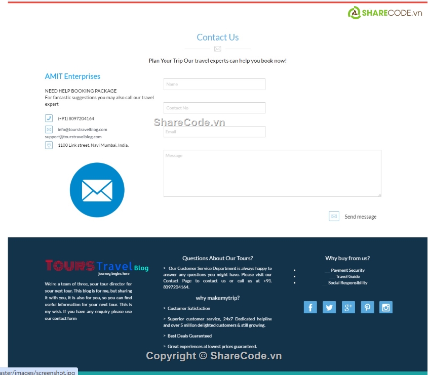 Du lịch,đơn giản,website PHP đơn giản