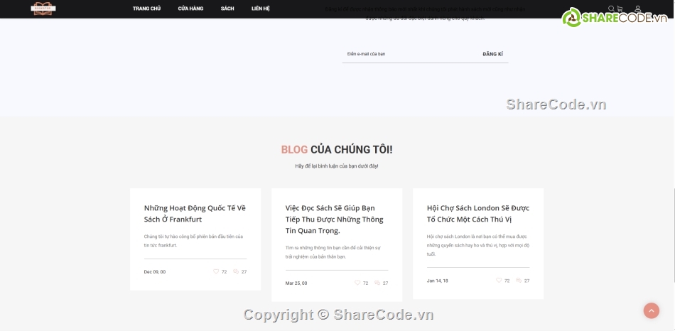 web bán sách,đơn giản,web sách