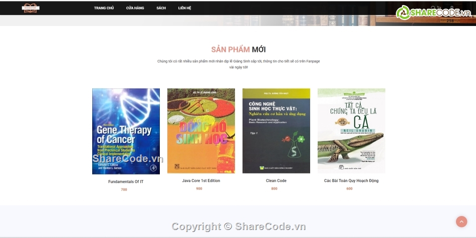 web bán sách,đơn giản,web sách