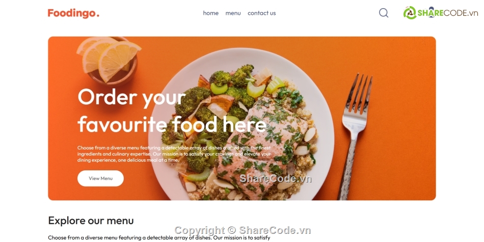 giao diện web,giao diện web đẹp,đặt đồ ăn