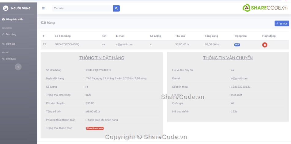 web,Laravel,điện tử,thương mại