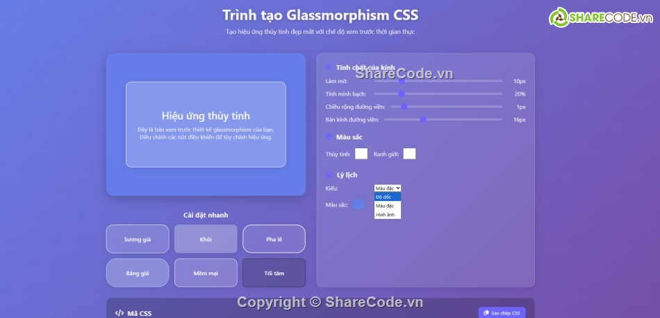 tạo css,chỉnh css,điều chỉnh màu