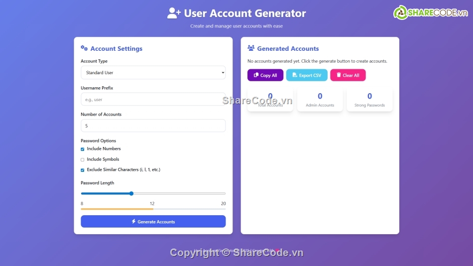 javascript,tài khoản,tạo tài khoản