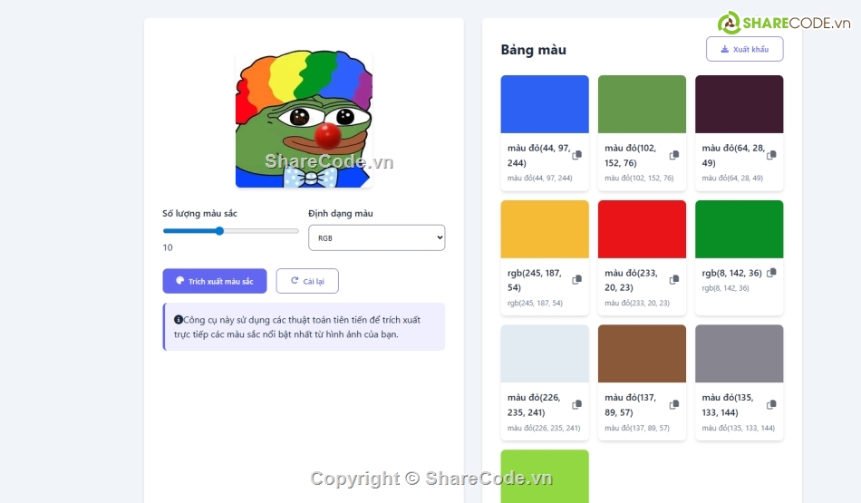 trích xuất màu,color picker,rgb