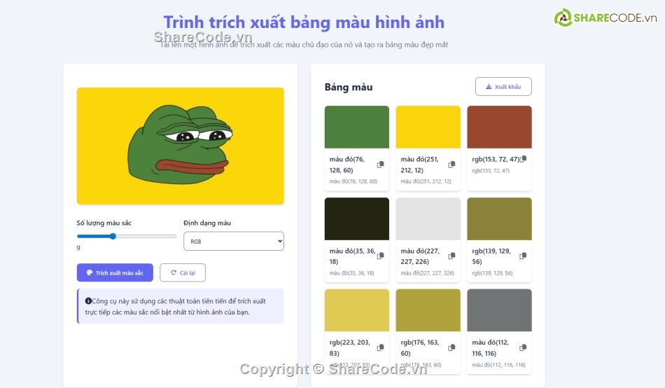 trích xuất màu,color picker,rgb