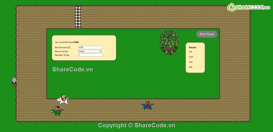 Trò chơi đua xe,đua ngựa,javascript