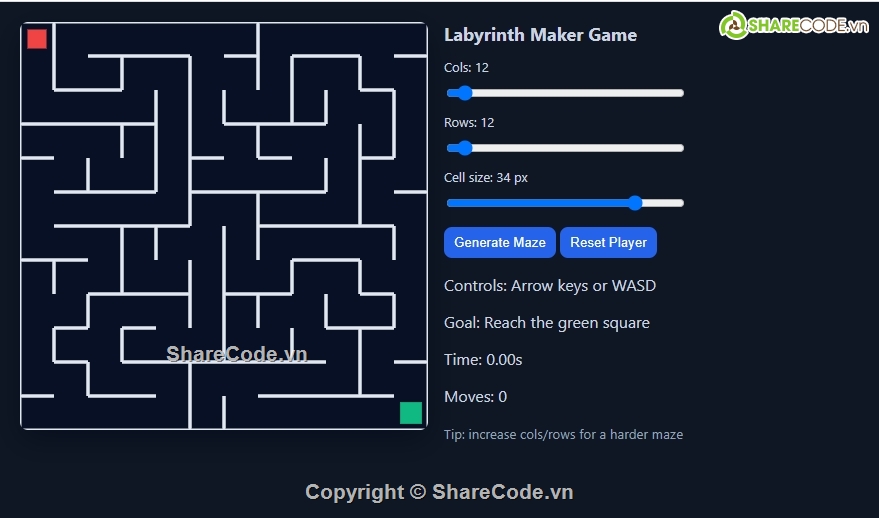 code mê cung,game mê cung,code hay
