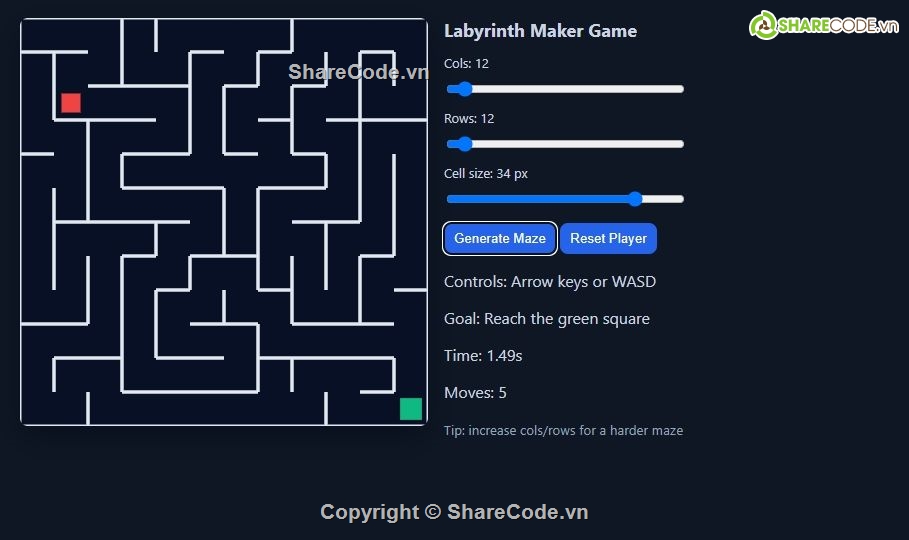 code mê cung,game mê cung,code hay