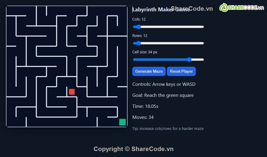code mê cung,game mê cung,code hay