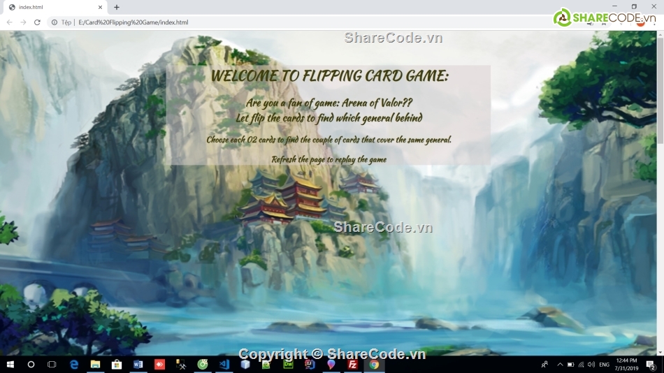 HTML game,Arena of valor,lật bài,Code Trò chơi lật bài